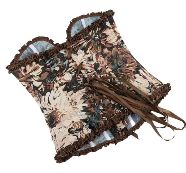 Floral Gothic Corset Top For Stylish Wear 25 Floral Gothic Corset Top For Stylish Wear Floral gothic corset top with intricate floral patterns and lace-up detailing in a vintage style