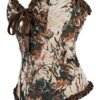 Floral gothic corset top with a floral pattern and lace trim for a stylish and elegant look