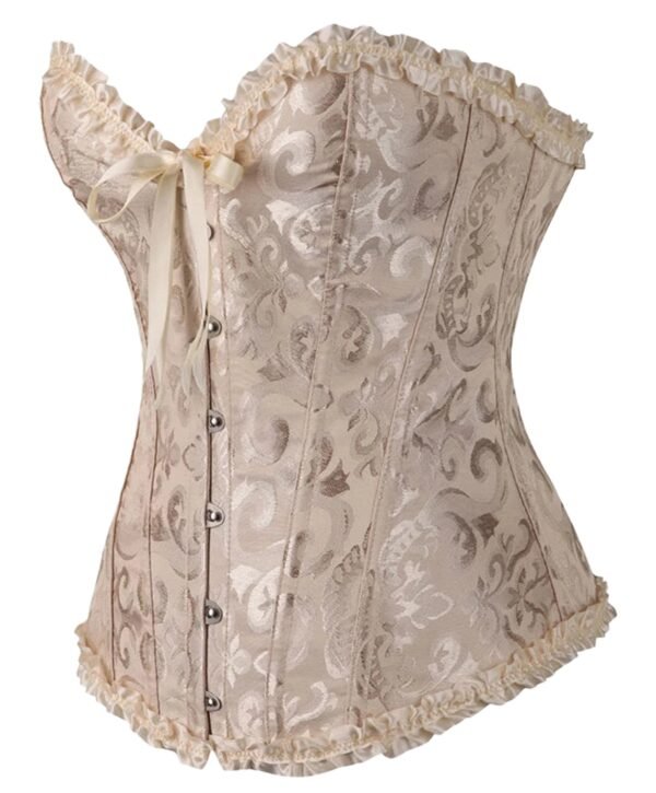 Floral Lace Corset Top In Vibrant Colors 11 Floral Lace Corset Top In Vibrant Colors Elegant floral lace corset top with ruffled edges and delicate satin ribbon detail