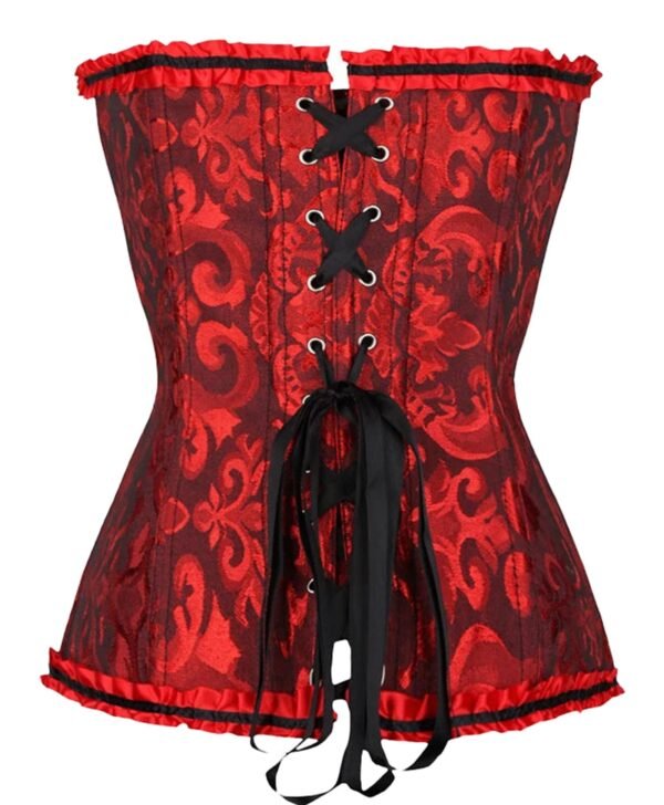 Floral Lace Corset Top In Vibrant Colors 15 Floral Lace Corset Top In Vibrant Colors Red floral lace corset top featuring intricate patterns and lace-up back design