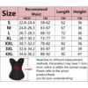 LuckeLadybug LLC Floral Lace Corset Top with Size Chart and Measurement Details for Accurate Fitting