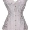 Floral lace corset top by LuckeLadybug LLC with a stylish design and ruffled edges