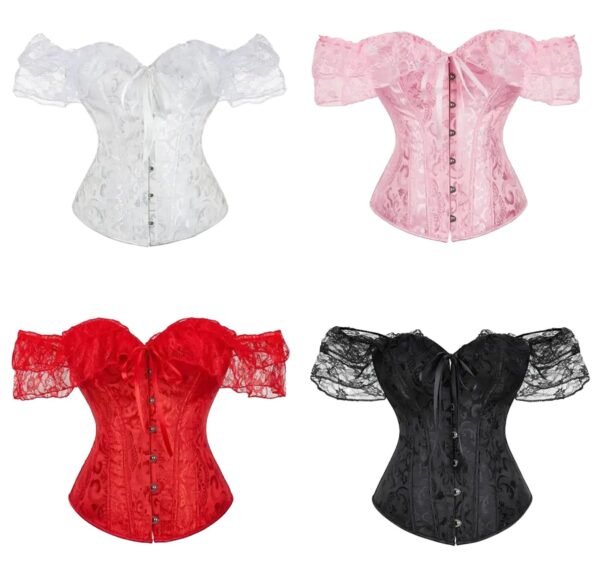 Floral Lace Off Shoulder Corset Top 19 Floral Lace Off Shoulder Corset Top Floral lace off shoulder corset top in white, pink, red, and black for stylish outfits