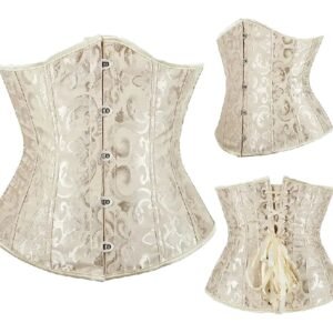 LuckeLadybug floral underbust corset for women with elegant design and adjustable lacing