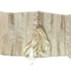 Elegant floral underbust corset for women with lace-up design and satin ribbons