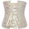 Floral underbust corset for women in cream with elegant lace-up back detail