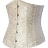 Elegant floral underbust corset for women in beige with stylish design and front button closure