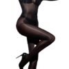 Glossy transparent bodysuit for women with long sleeves and sheer design for a fashionable look