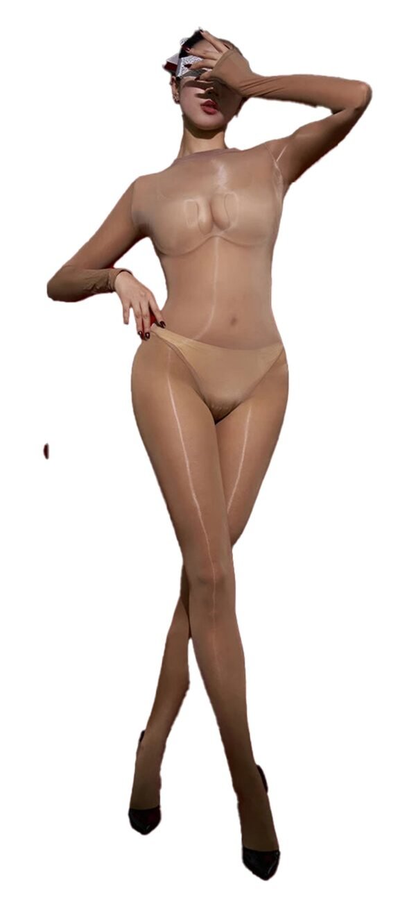 Glossy Transparent Bodysuit For Women 38 Glossy Transparent Bodysuit For Women Glossy transparent bodysuit for women with a form-fitting design, perfect for layering or special occasions.