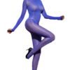 Glossy transparent bodysuit for women in blue, perfect for stylish layering and unique fashion statements