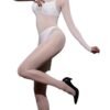 Glossy transparent bodysuit for women by LuckeLadybug LLC showcasing a stylish design and sheer material