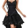 Gothic Corset Dress For Women Elegant Style 47 Gothic Corset Dress For Women Elegant Style Elegant LuckeLadybug gothic corset dress for women with a ruffled hem and intricate floral design