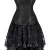 Elegant gothic corset dress for women with lace and ruffled hem design in black