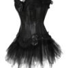 LuckeLadybug gothic corset dress with skirt featuring lace details and a tulle overlay for a dramatic look