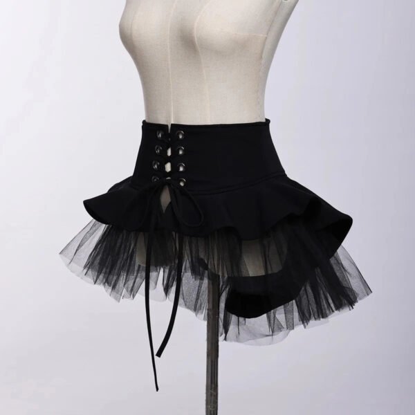 Gothic Corset Skirt With Tulle Detailing 16 Gothic Corset Skirt With Tulle Detailing gothic corset skirt black tulle angling