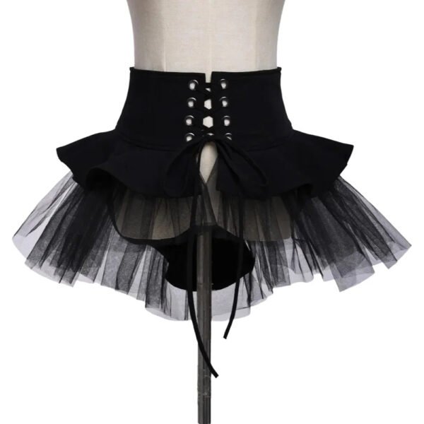 Gothic Corset Skirt With Tulle Detailing 13 Gothic Corset Skirt With Tulle Detailing gothic corset skirt black tulle flared