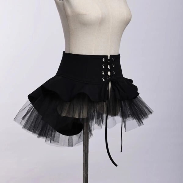 Gothic Corset Skirt With Tulle Detailing 17 Gothic Corset Skirt With Tulle Detailing gothic corset skirt black tulle side view