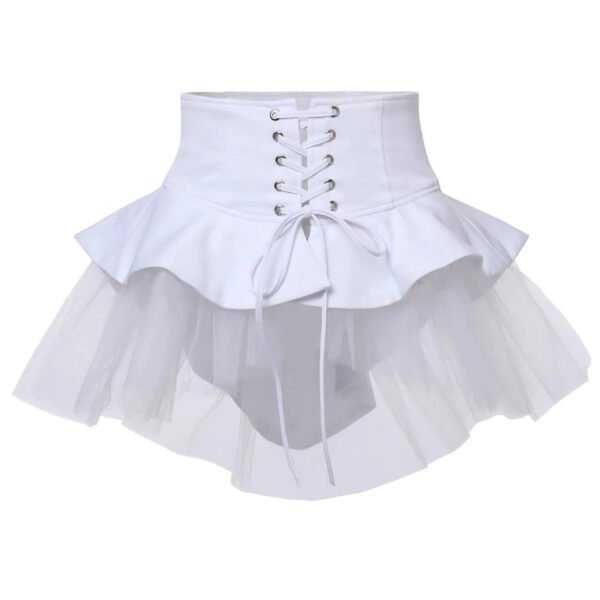 Gothic Corset Skirt With Tulle Detailing 18 Gothic Corset Skirt With Tulle Detailing gothic corset skirt white tulle front