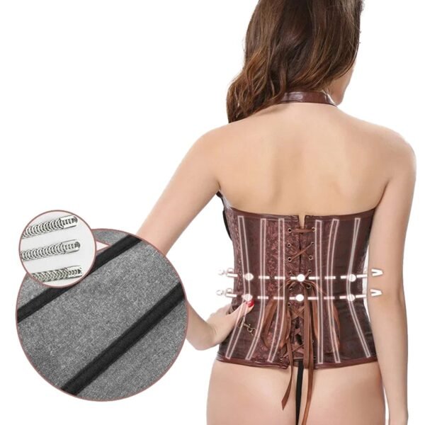 Gothic Court Corset Top With Chains 25 Gothic Court Corset Top With Chains Gothic court corset top with steel bone support for a slimming look and tall, straight figure