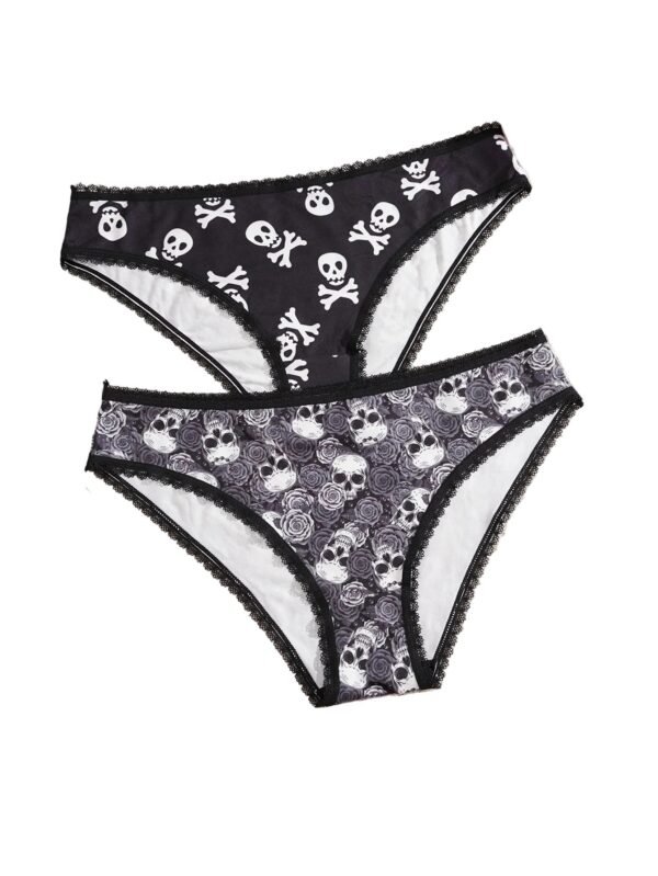 Gothic Halloween Panties Trendy Hipster Style 13 Gothic Halloween Panties Trendy Hipster Style gothic halloween panties black skull crossbones pattern