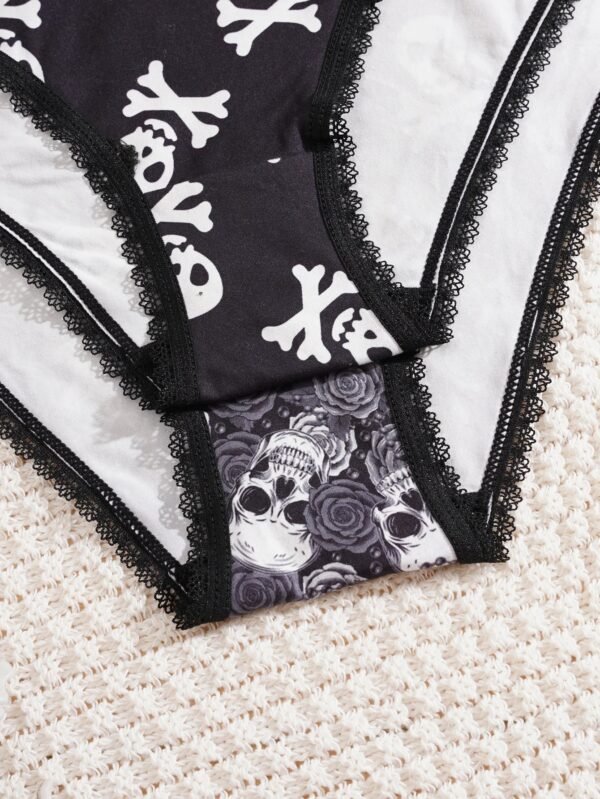 Gothic Halloween Panties Trendy Hipster Style 16 Gothic Halloween Panties Trendy Hipster Style gothic halloween panties black skull pattern close up