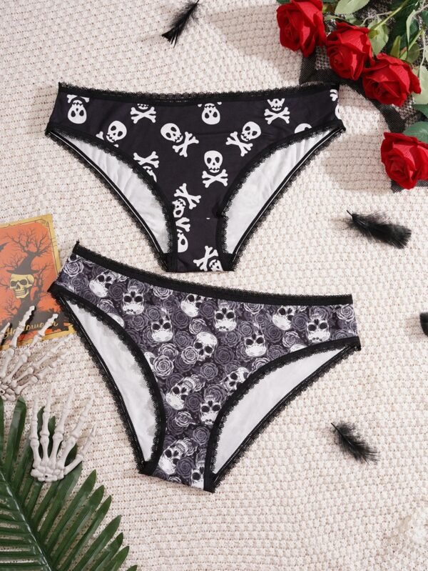 Gothic Halloween Panties Trendy Hipster Style 15 Gothic Halloween Panties Trendy Hipster Style gothic halloween panties black skull roses design