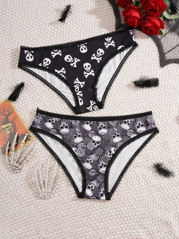 Gothic Halloween Panties Trendy Hipster Style 18 Gothic Halloween Panties Trendy Hipster Style gothic halloween panties black skull roses set
