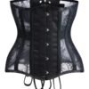 LuckeLadybug LLC Gothic underbust corset for women with lace detailing and adjustable laces