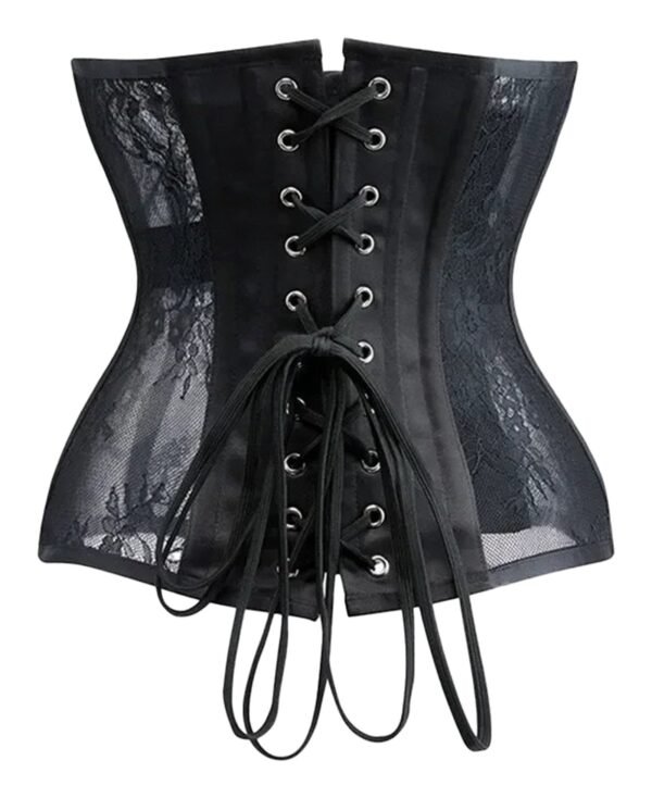 Gothic Underbust Corset For Women 43 Gothic Underbust Corset For Women Black LuckeLadybug LLC gothic underbust corset for women with lace panels and adjustable laces