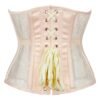 LuckeLadybug LLC Gothic Underbust Corset for Women in Pink with Lace and Ribbon Lacing