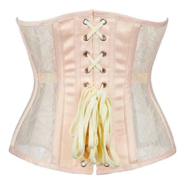 Gothic Underbust Corset For Women 57 Gothic Underbust Corset For Women LuckeLadybug LLC Gothic Underbust Corset for Women in Pink with Lace and Ribbon Lacing