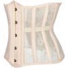 Gothic underbust corset for women with lace and mesh detail, perfect for elegant outfits