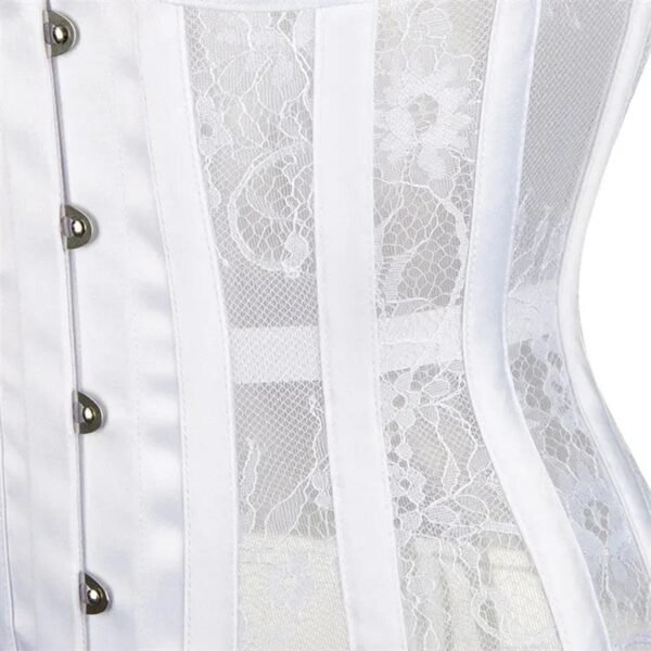 Gothic Underbust Corset For Women 54 Gothic Underbust Corset For Women Elegant white gothic underbust corset for women featuring lace and button detailing
