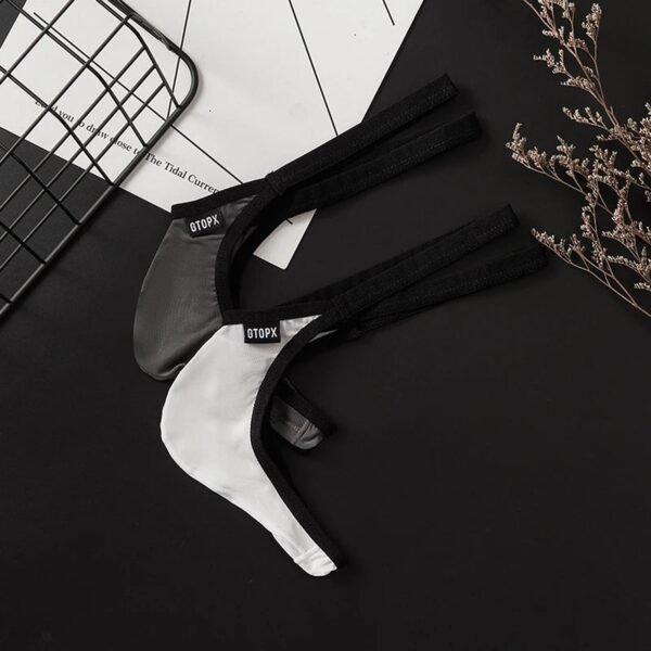 Mens Ultra Thin Thong Underwear 18 Mens Ultra Thin Thong Underwear Men's ultra thin thong underwear in black and white with soft elastic straps for all-day comfort