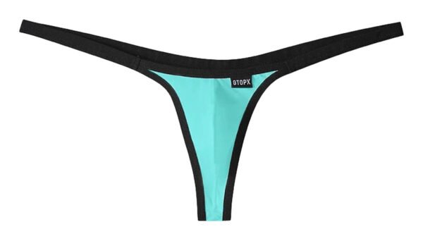 Mens Ultra Thin Thong Underwear 24 Mens Ultra Thin Thong Underwear LuckeLadybug men's ultra thin thong underwear in teal with black elastic waistband for comfort