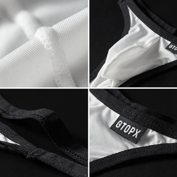 Mens Ultra Thin Thong Underwear 21 Mens Ultra Thin Thong Underwear Close-up of men's ultra thin thong underwear with soft fabric and stitching details