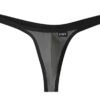 LuckeLadybug men's ultra thin thong underwear in black with minimal coverage and comfortable fit