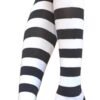 Kawaii striped knee high socks in black and white stripes perfect for playful outfits