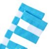 LuckeLadybug LLC kawaii striped knee high socks in blue and white colors for a trendy look