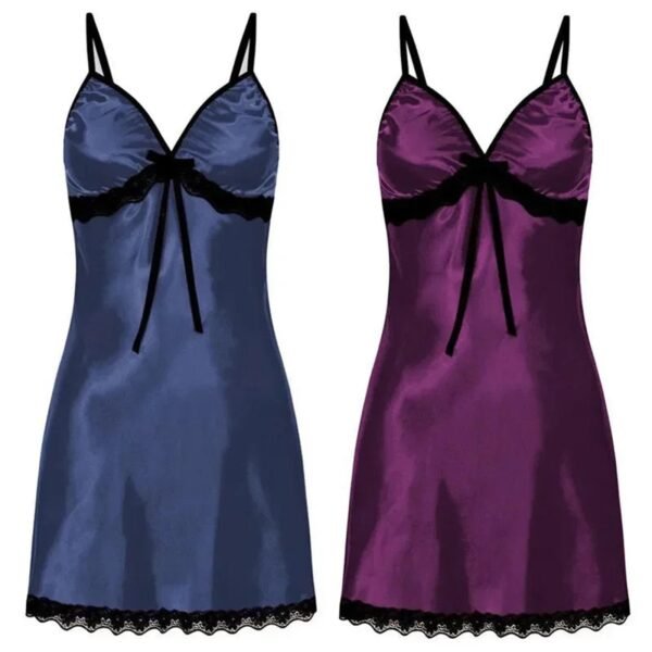 Lace Suspender Nightgown Women 20 Lace Suspender Nightgown Women LuckeLadybug LLC lace suspender nightgown women in navy blue and purple with satin finish and lace trim