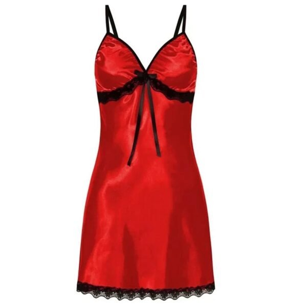 Lace Suspender Nightgown Women 22 Lace Suspender Nightgown Women Red lace suspender nightgown women with satin finish and black lace trim for a seductive look
