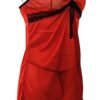 Red lace suspender nightgown women with adjustable straps and lace detailing for a sexy look