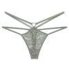Stylish green lace thongs for women with floral design and ring detail for a trendy look