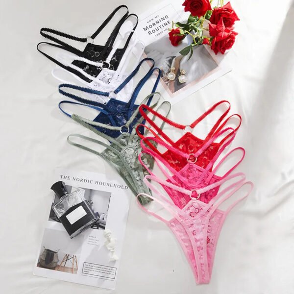 Lace Thongs For Women – Stylish & Chic 2 Lace Thongs For Women – Stylish & Chic Colorful lace thongs for women in various shades arranged with roses and a magazine