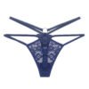 Navy lace thongs for women with intricate floral design and stylish straps