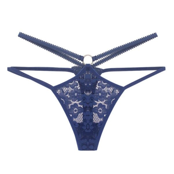 Lace Thongs For Women – Stylish & Chic 9 Lace Thongs For Women – Stylish & Chic Navy lace thongs for women with intricate floral design and stylish straps