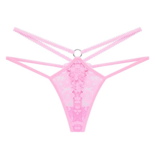 Lace Thongs For Women – Stylish & Chic 6 Lace Thongs For Women – Stylish & Chic Pink lace thongs for women featuring a unique strappy design and floral detailing
