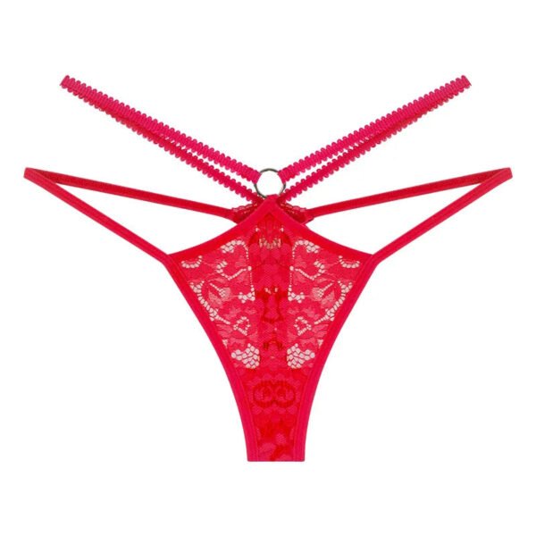 Lace Thongs For Women – Stylish & Chic 3 Lace Thongs For Women – Stylish & Chic Red lace thongs for women with a sexy crisscross design and ring detail
