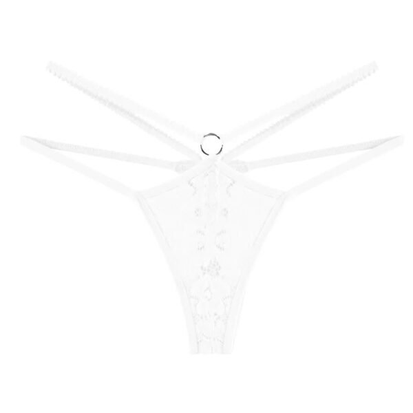Lace Thongs For Women – Stylish & Chic 8 Lace Thongs For Women – Stylish & Chic Elegant white lace thongs for women with strappy design and ring detail for a sensual look