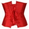 Red satin lace up corset top for women with elegant satin finish and adjustable laces